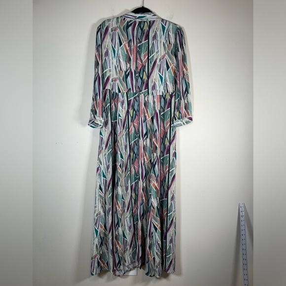 bl-nk ANTHROPOLOGIE Winona Watercolor Shirtdress SZ S FLOWY button Down western - Picture 12 of 16